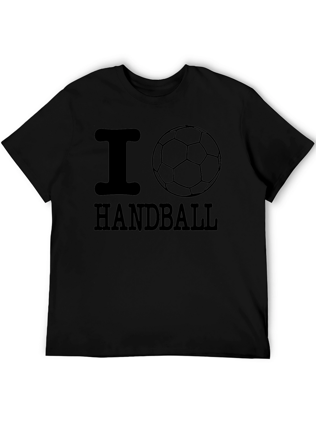 I Love Handball Graphic Tee - Black Cotton T-Shirt