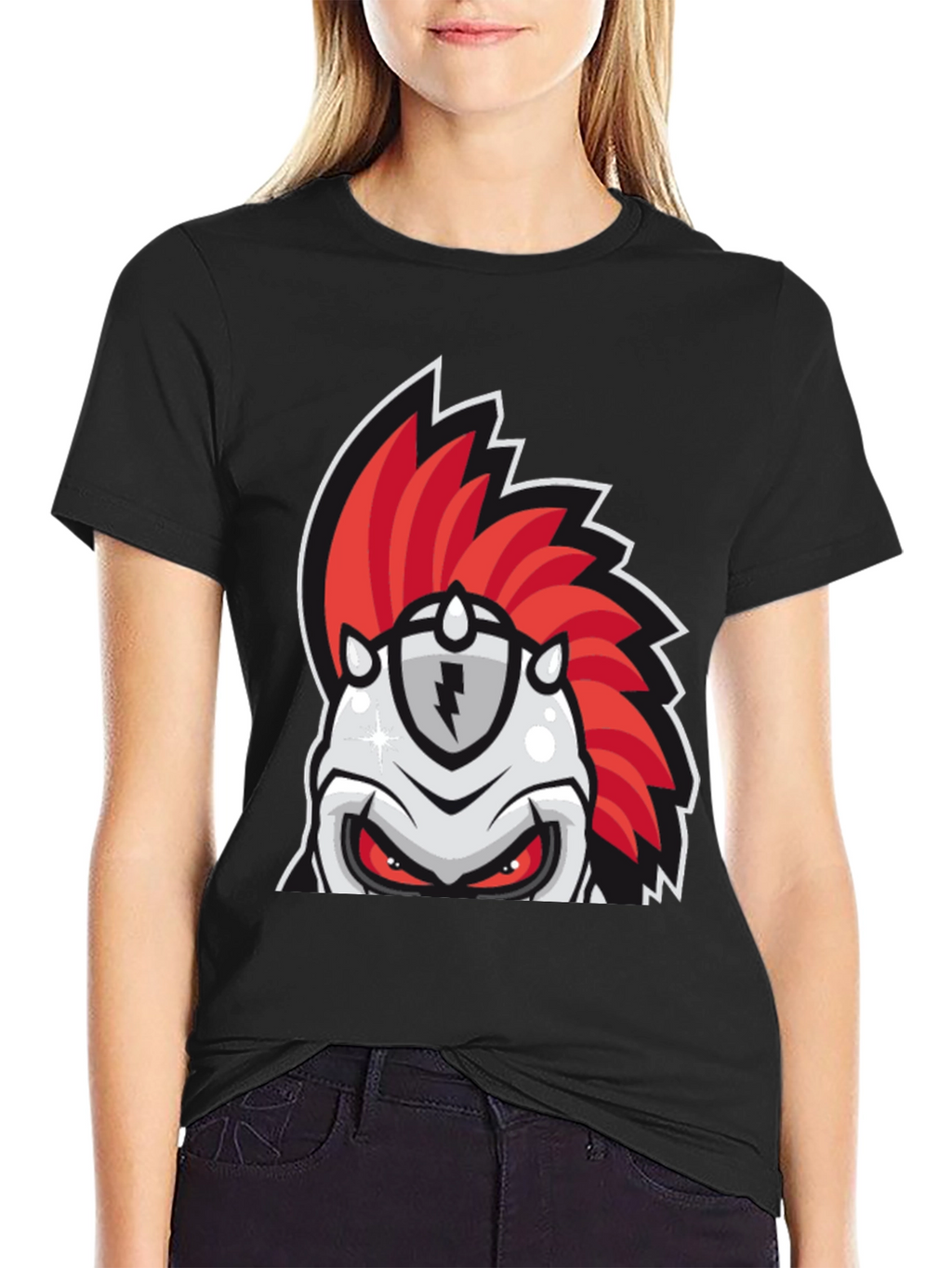 Red Mohawk Knight Graphic Tee
