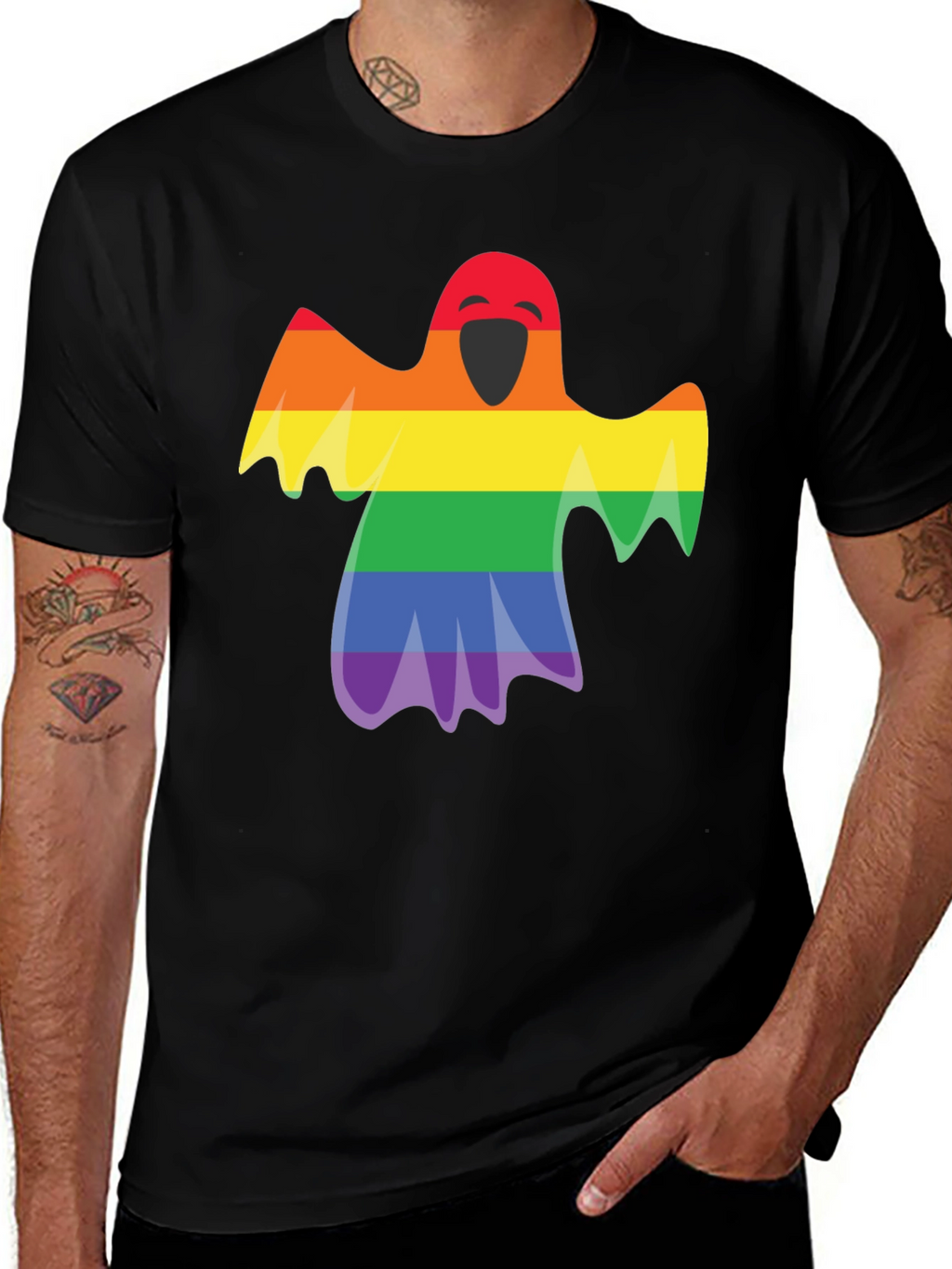 Rainbow Ghost Graphic Tee