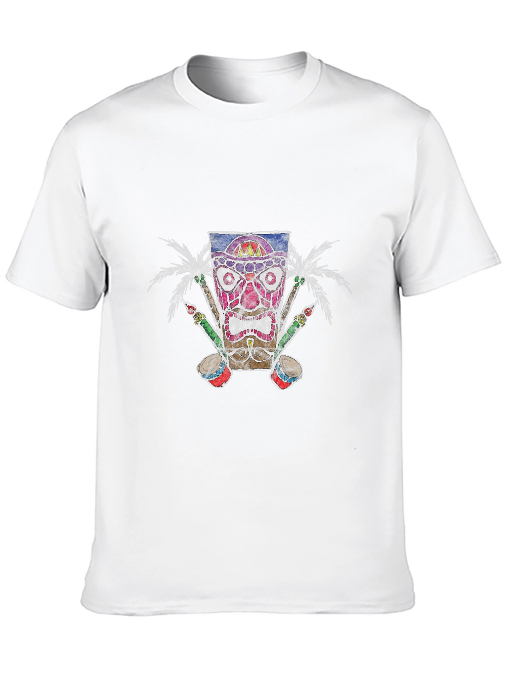 Tiki Mask Graphic Tee - Tropical Vibes