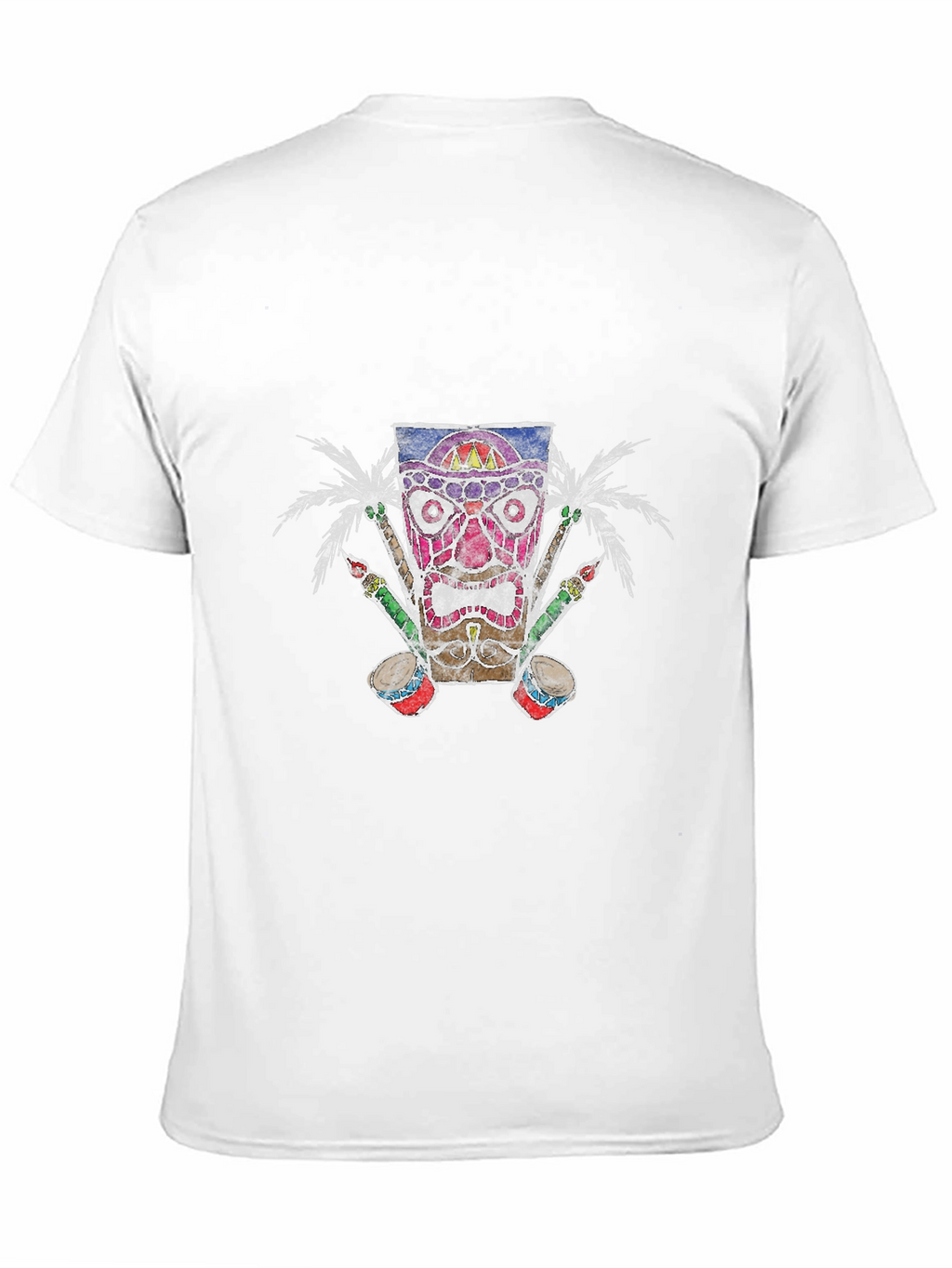 Tiki Mask Graphic Tee - Tropical Vibes