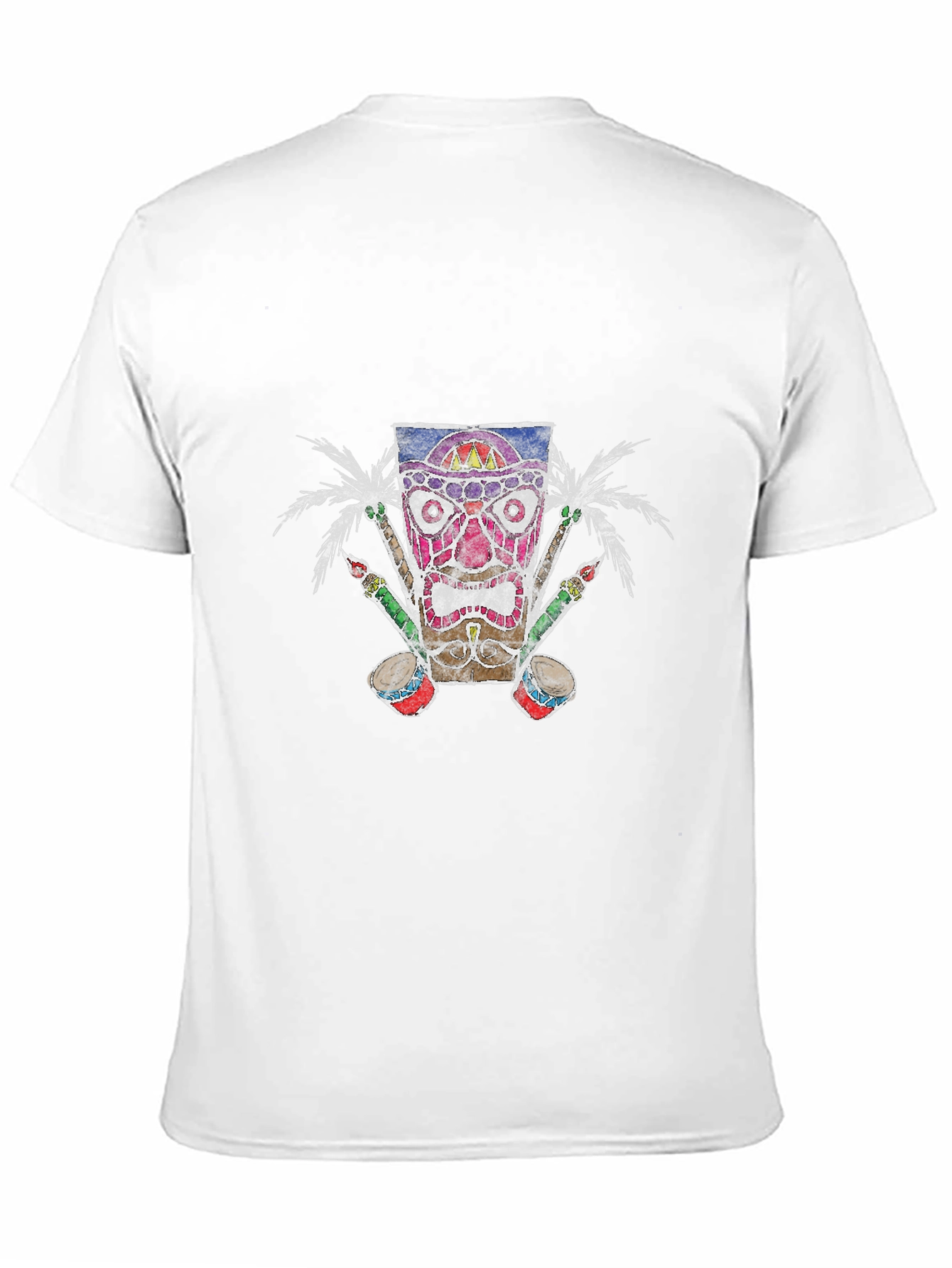 Tiki Mask Graphic Tee - Tropical Vibes