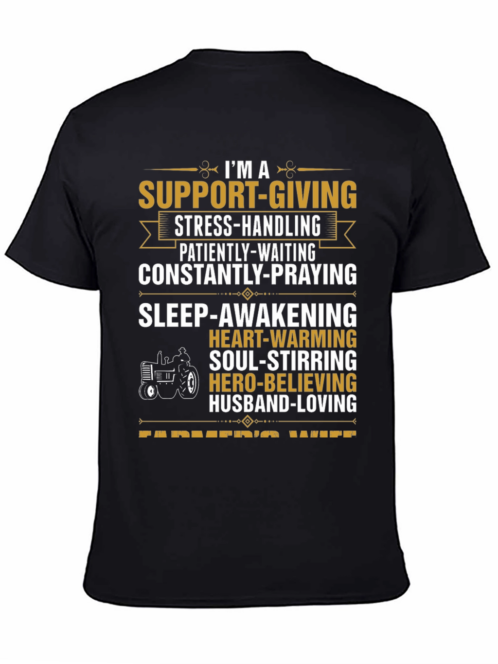 Supportive Farmers Wife Black Graphic Tee