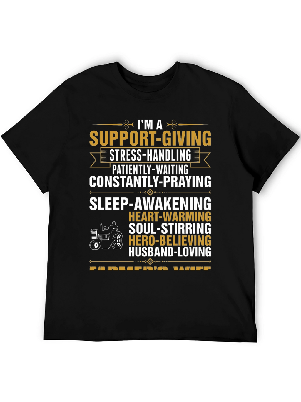 Supportive Farmers Wife Black Graphic Tee