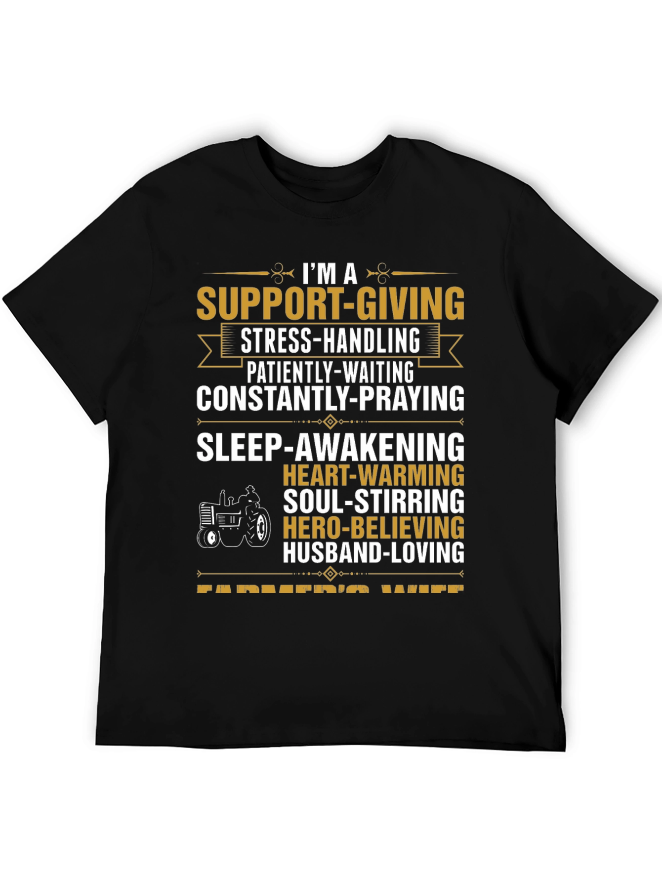 Supportive Farmers Wife Black Graphic Tee