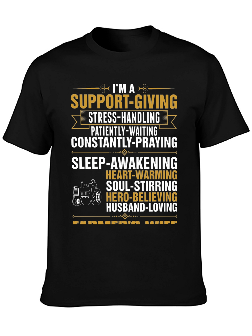 Supportive Farmers Wife Black Graphic Tee
