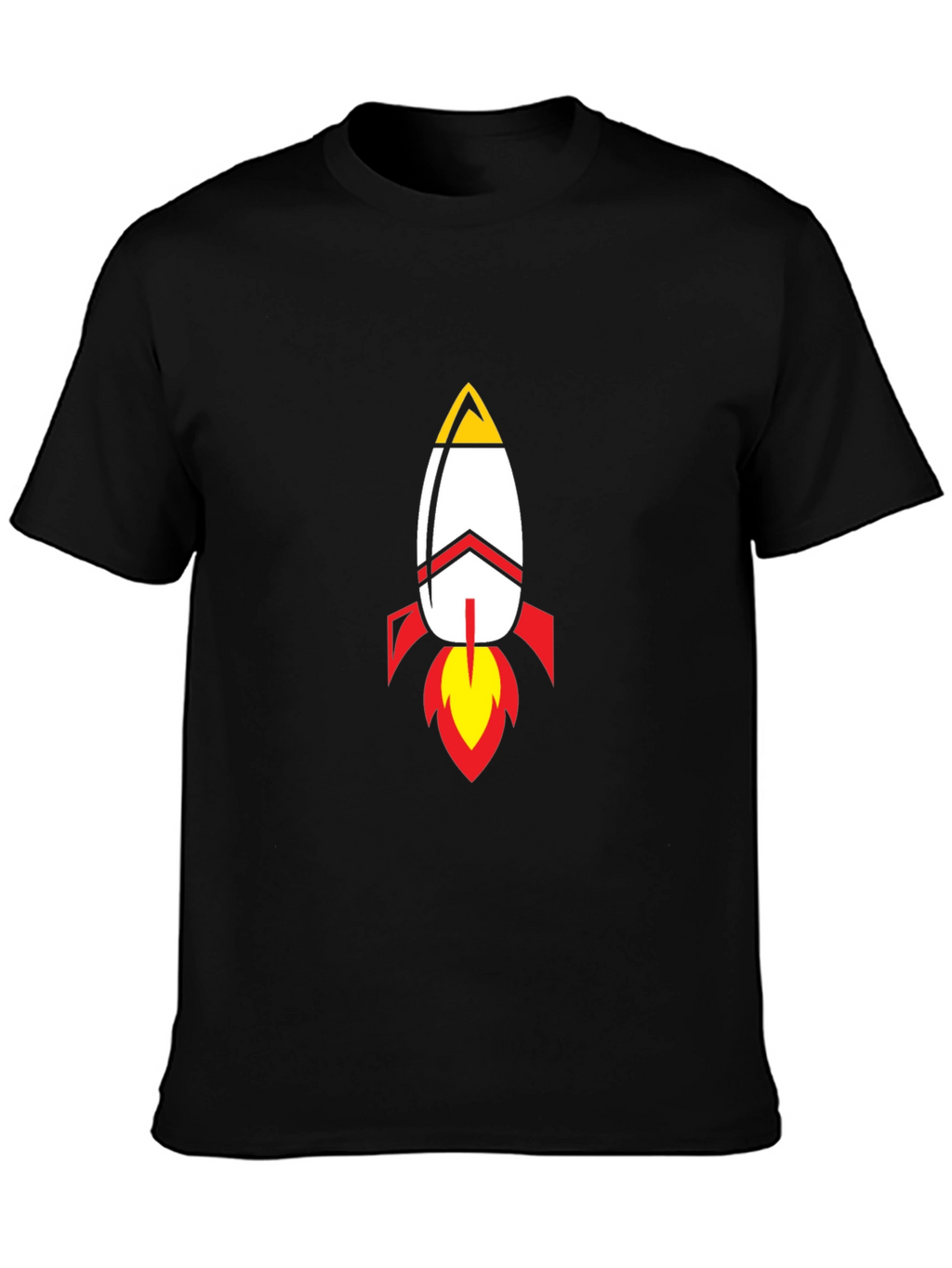 Rocket Graphic Black T-Shirt - Blast Off in Style!