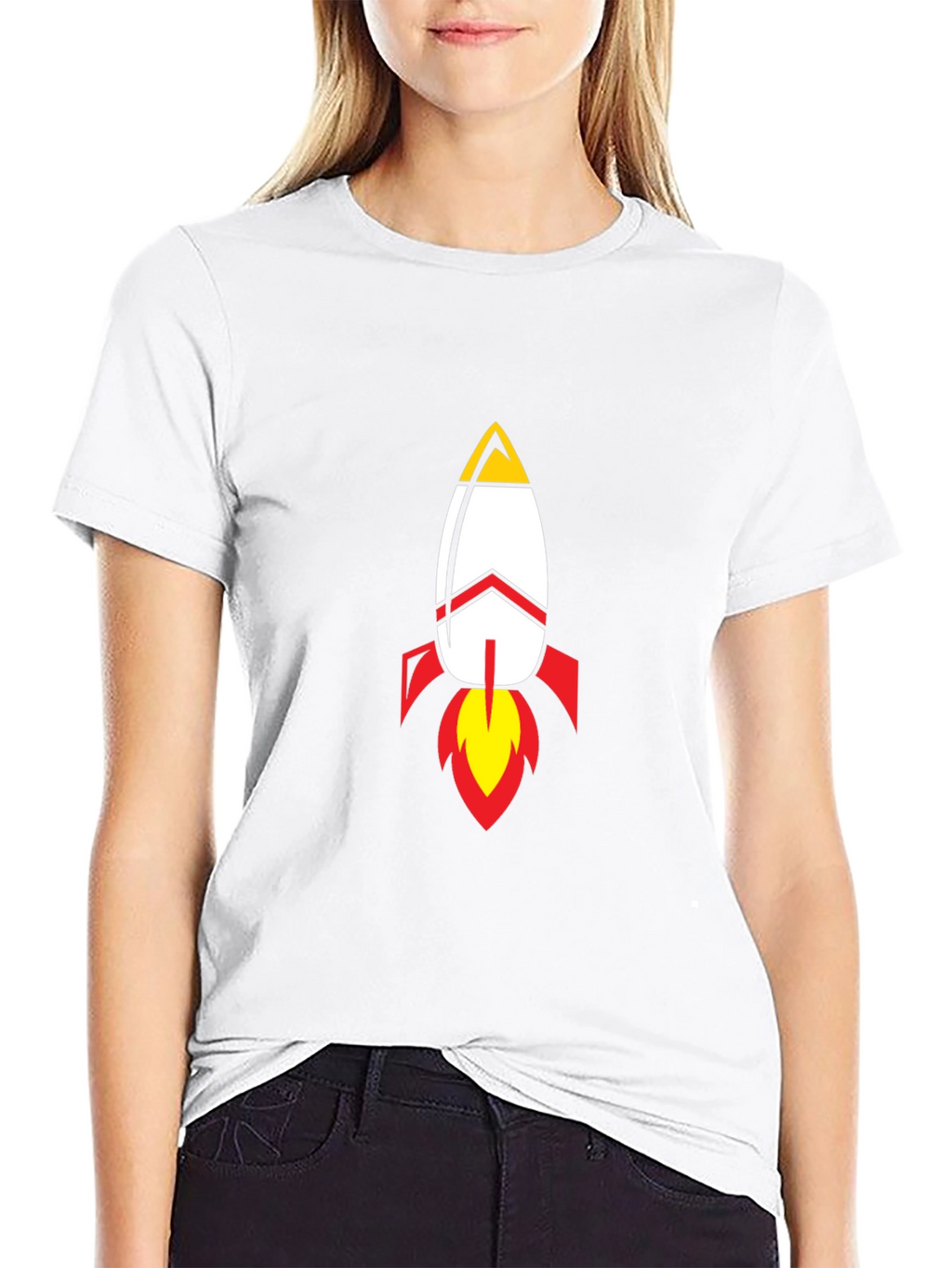 Rocket Graphic Black T-Shirt - Blast Off in Style!