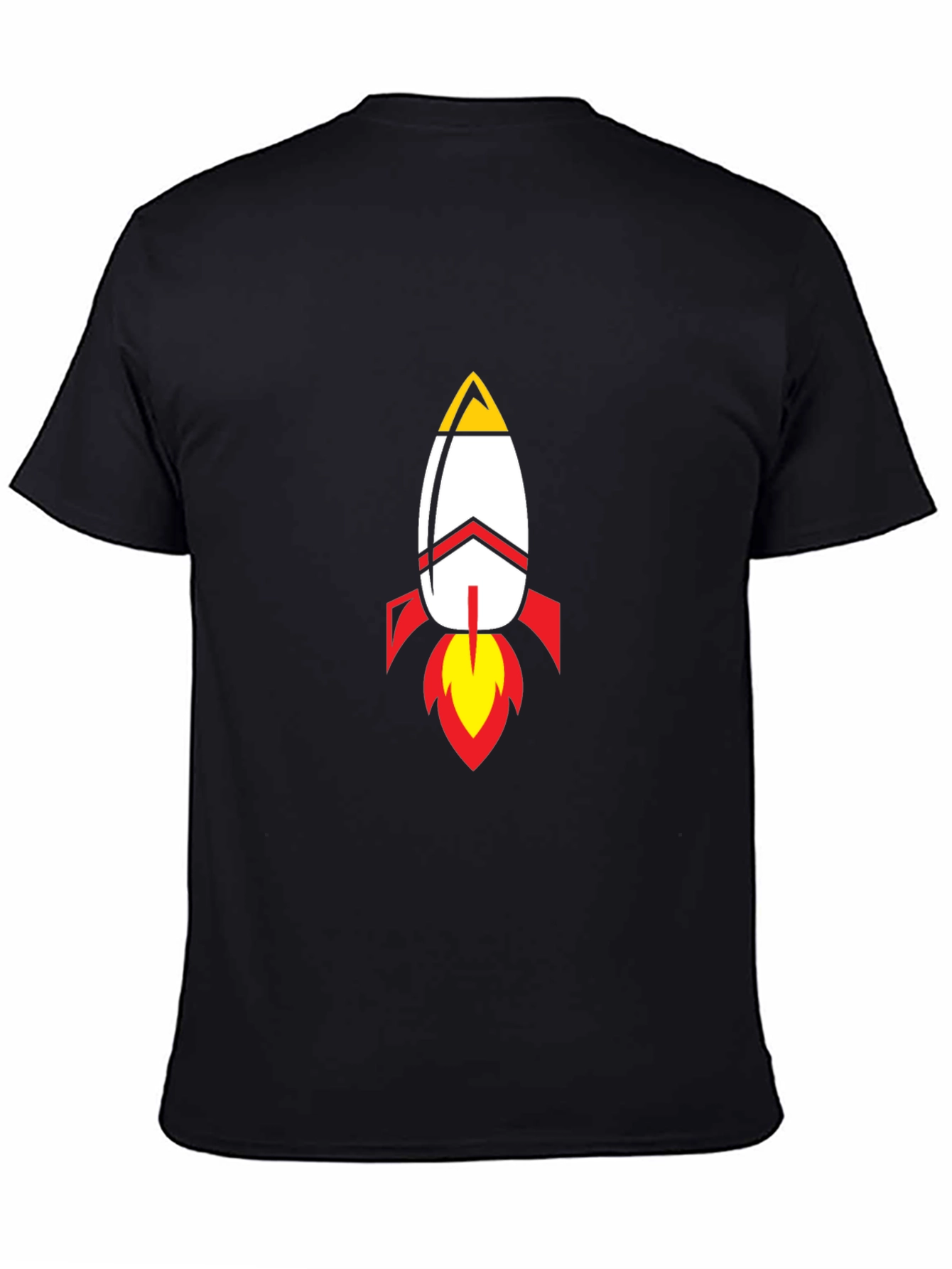 Rocket Graphic Black T-Shirt - Blast Off in Style!