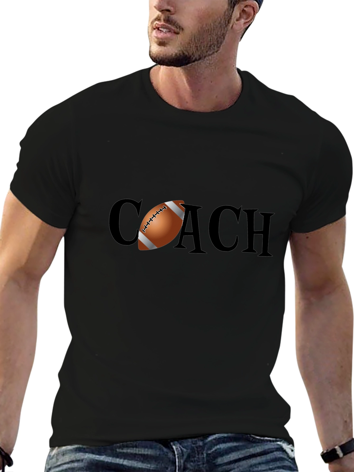 Football Coach Graphic Tee - Black