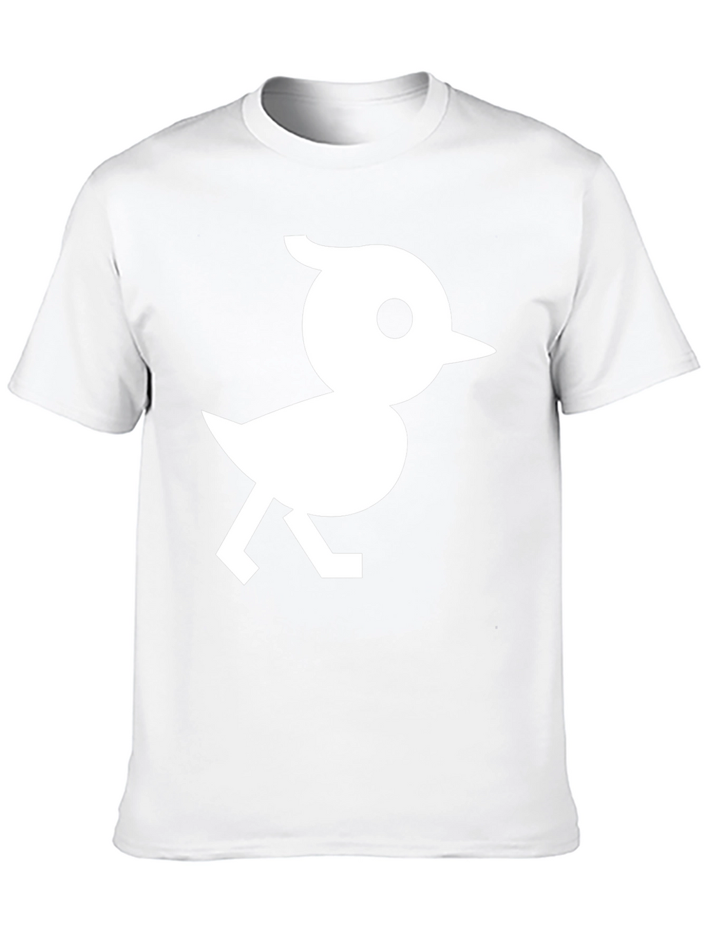 Black T-Shirt with White Bird Graphic