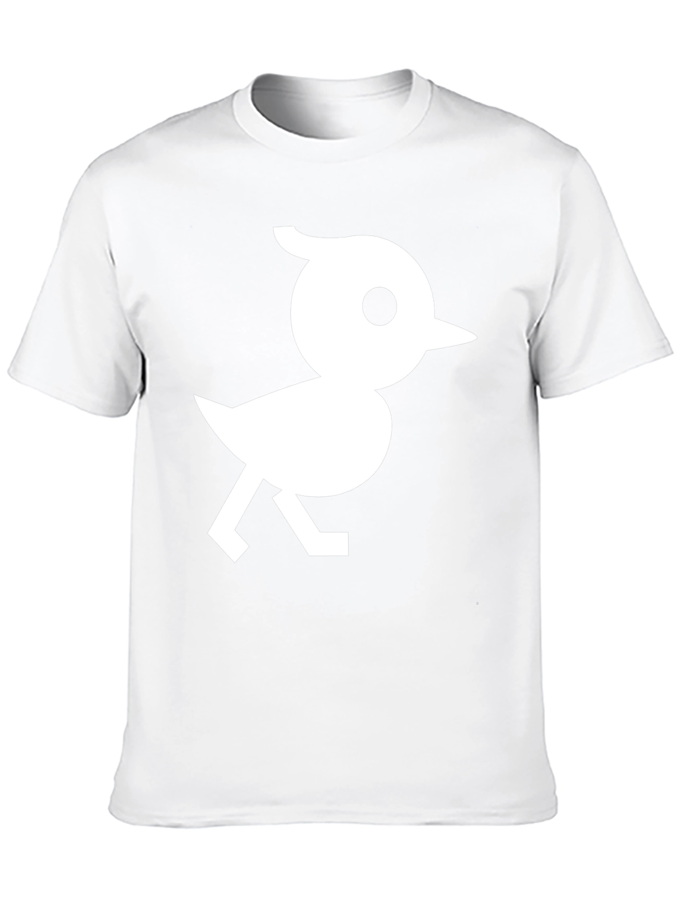 Black T-Shirt with White Bird Graphic