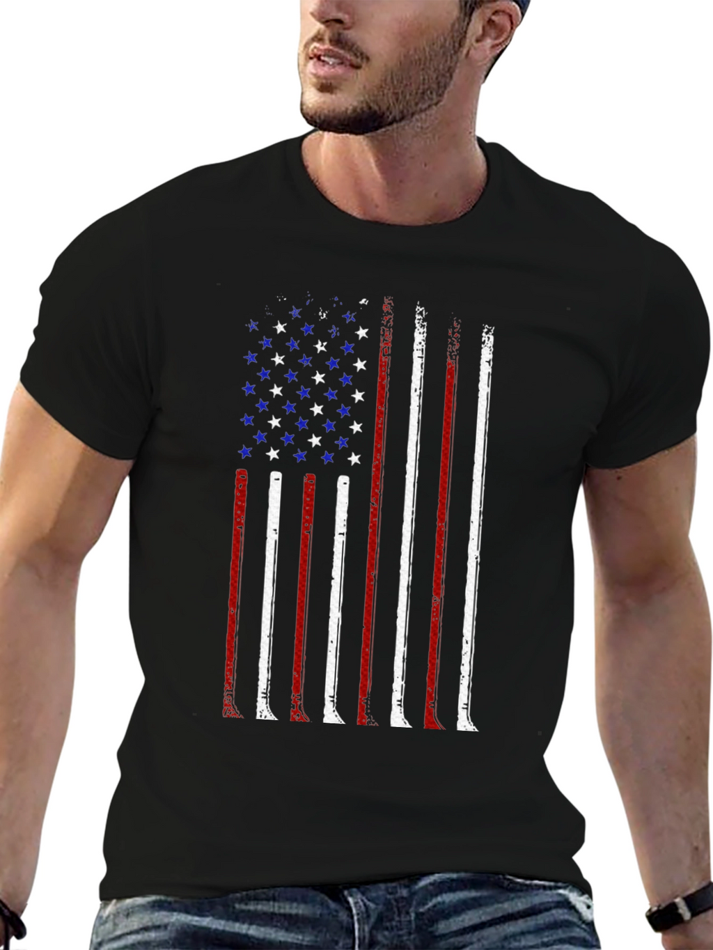 American Flag Distressed Graphic T-Shirt