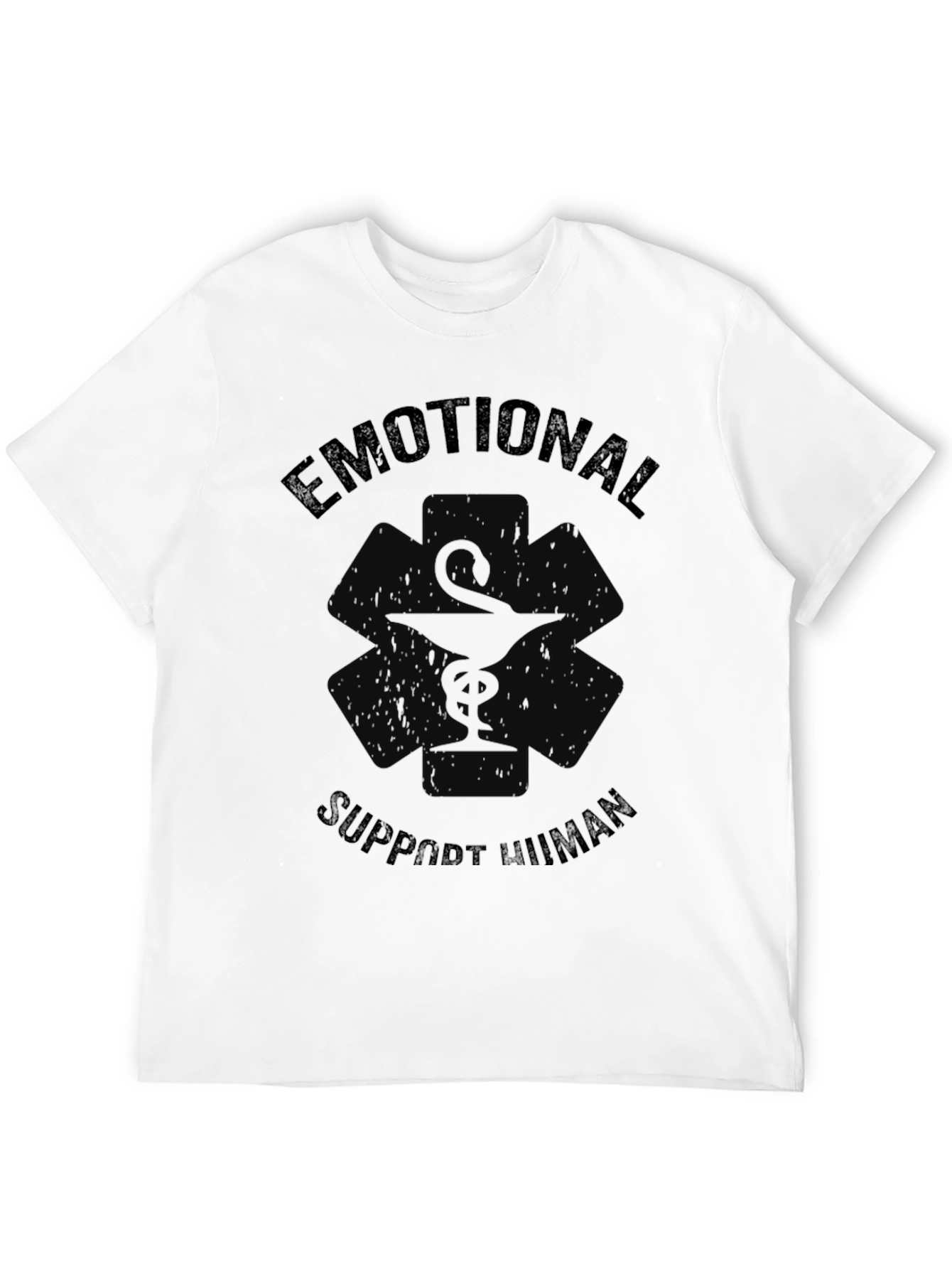 Emotional Support Human Black T-Shirt