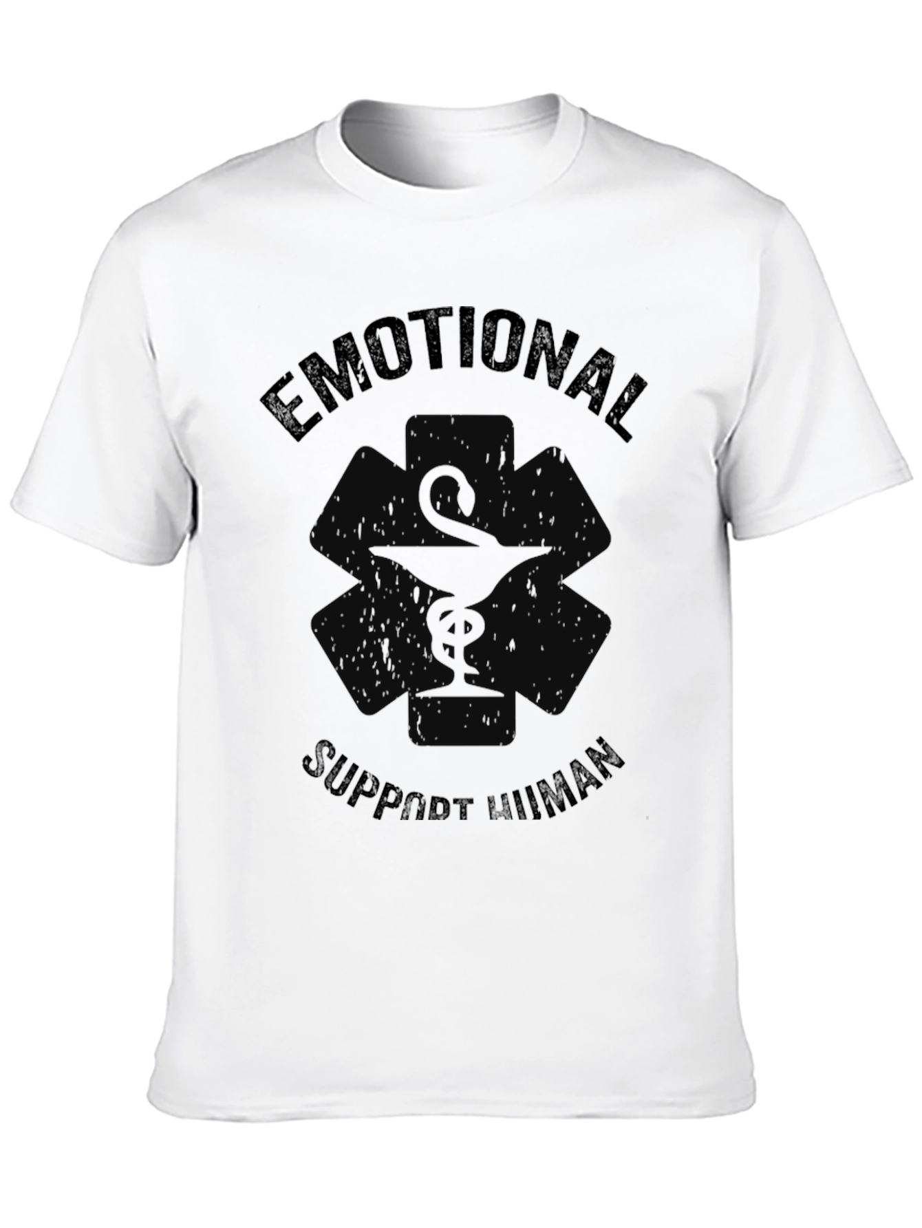 Emotional Support Human Black T-Shirt