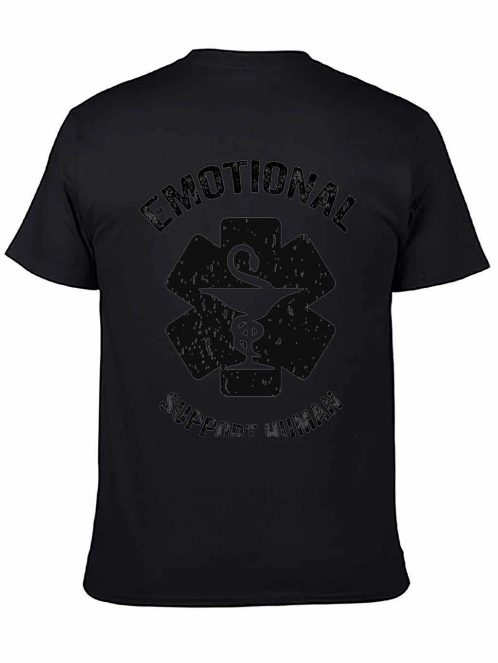 Emotional Support Human Black T-Shirt