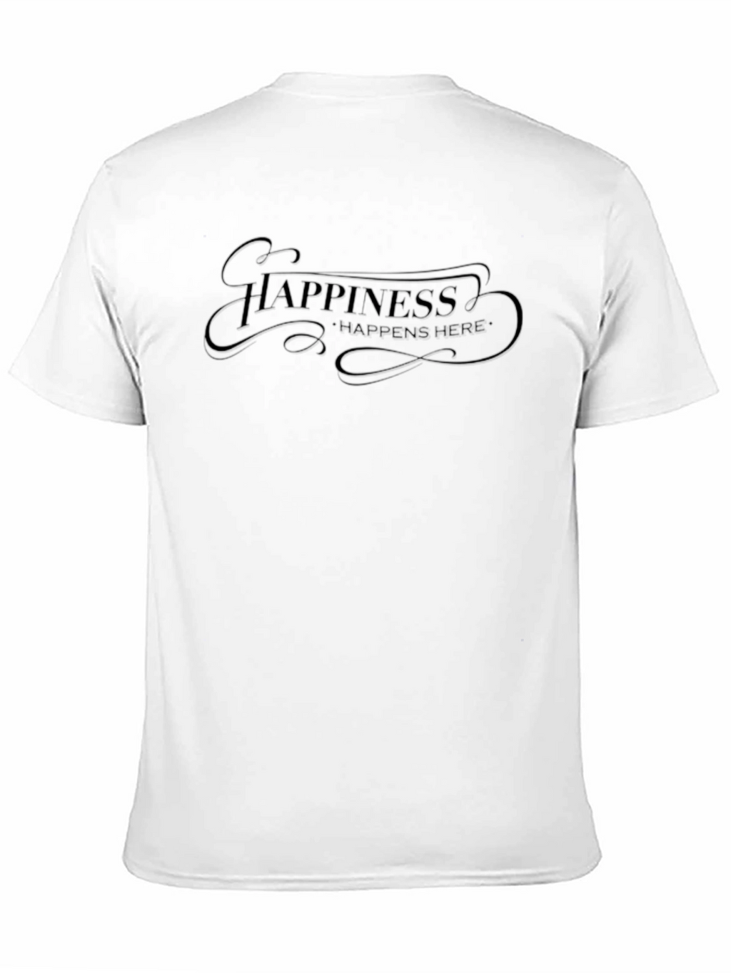 Happiness Happens Here Black Graphic Tee