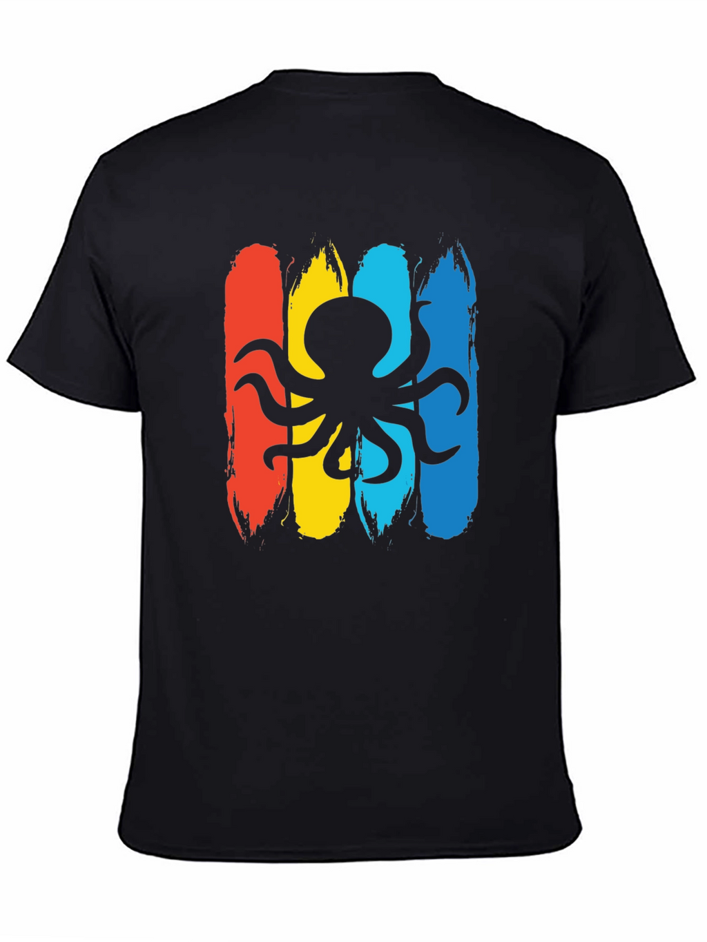 Octopus Graphic Mens Black T-Shirt