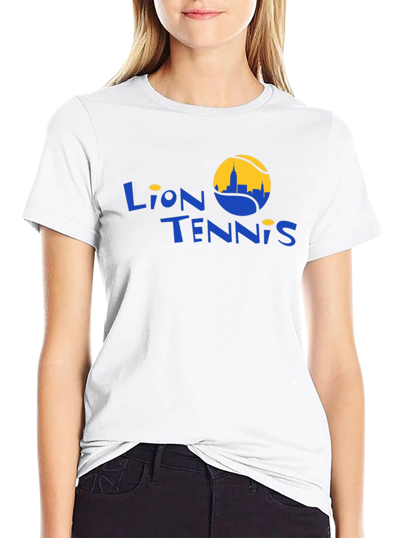 Lion Tennis Black Graphic T-Shirt