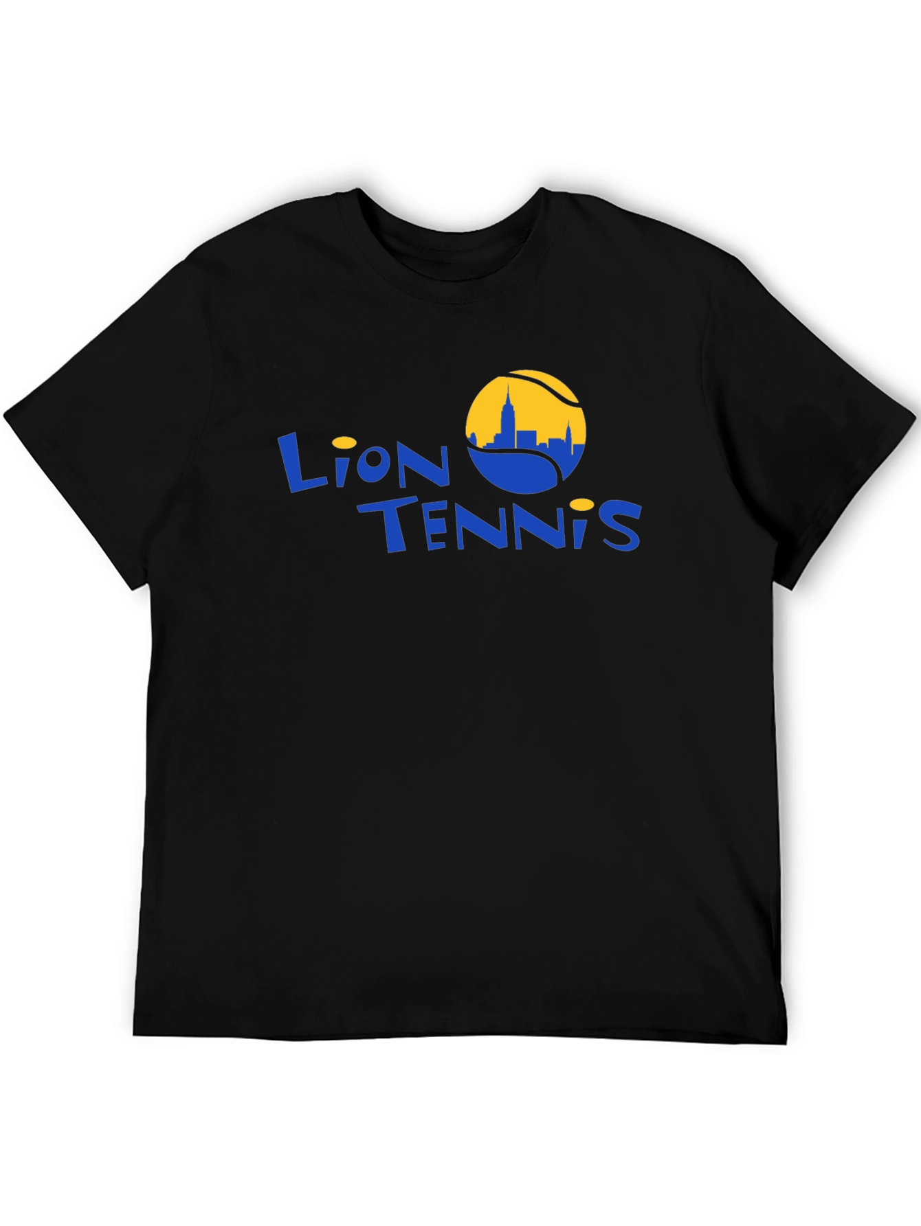 Lion Tennis Black Graphic T-Shirt