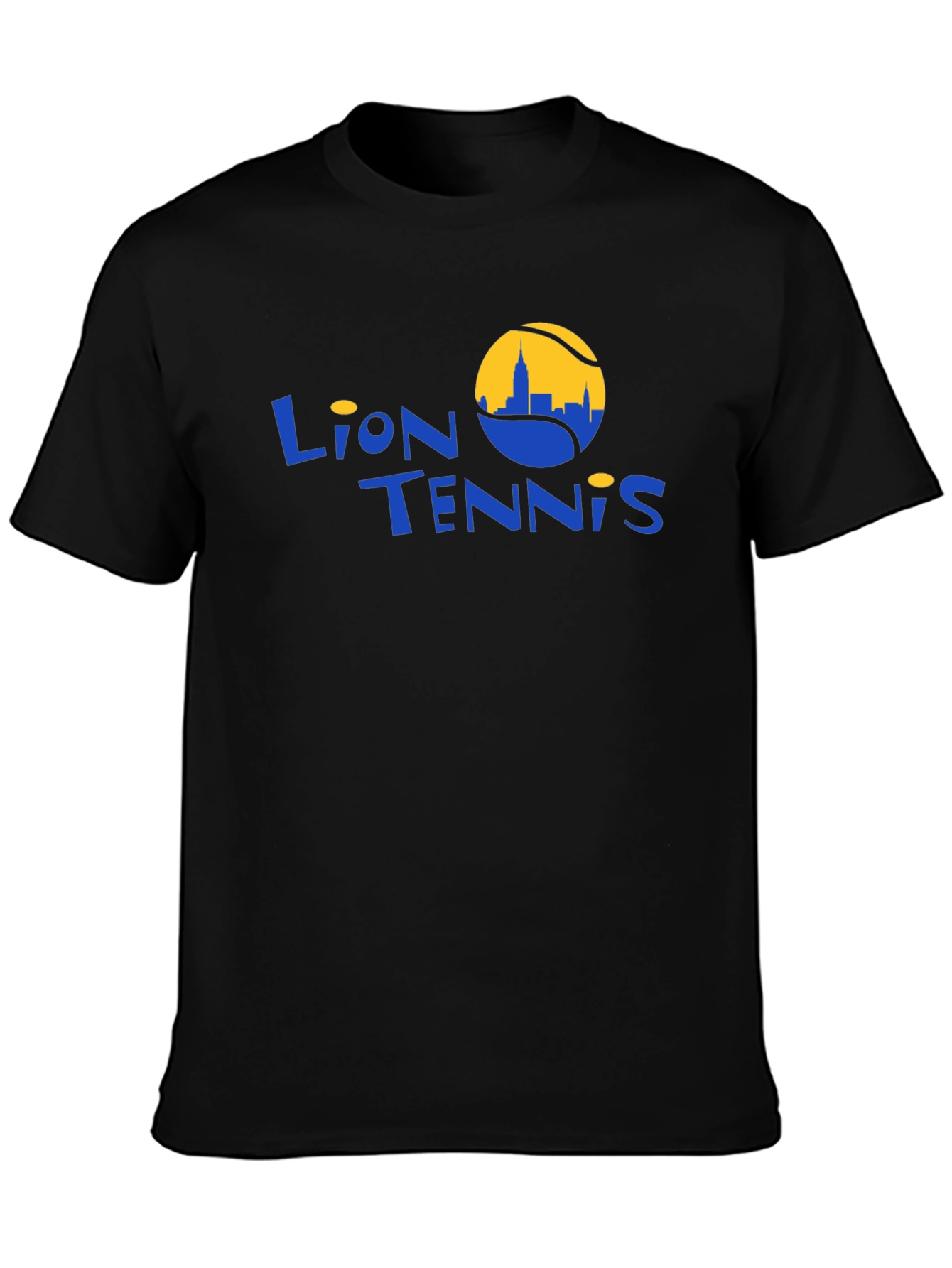 Lion Tennis Black Graphic T-Shirt
