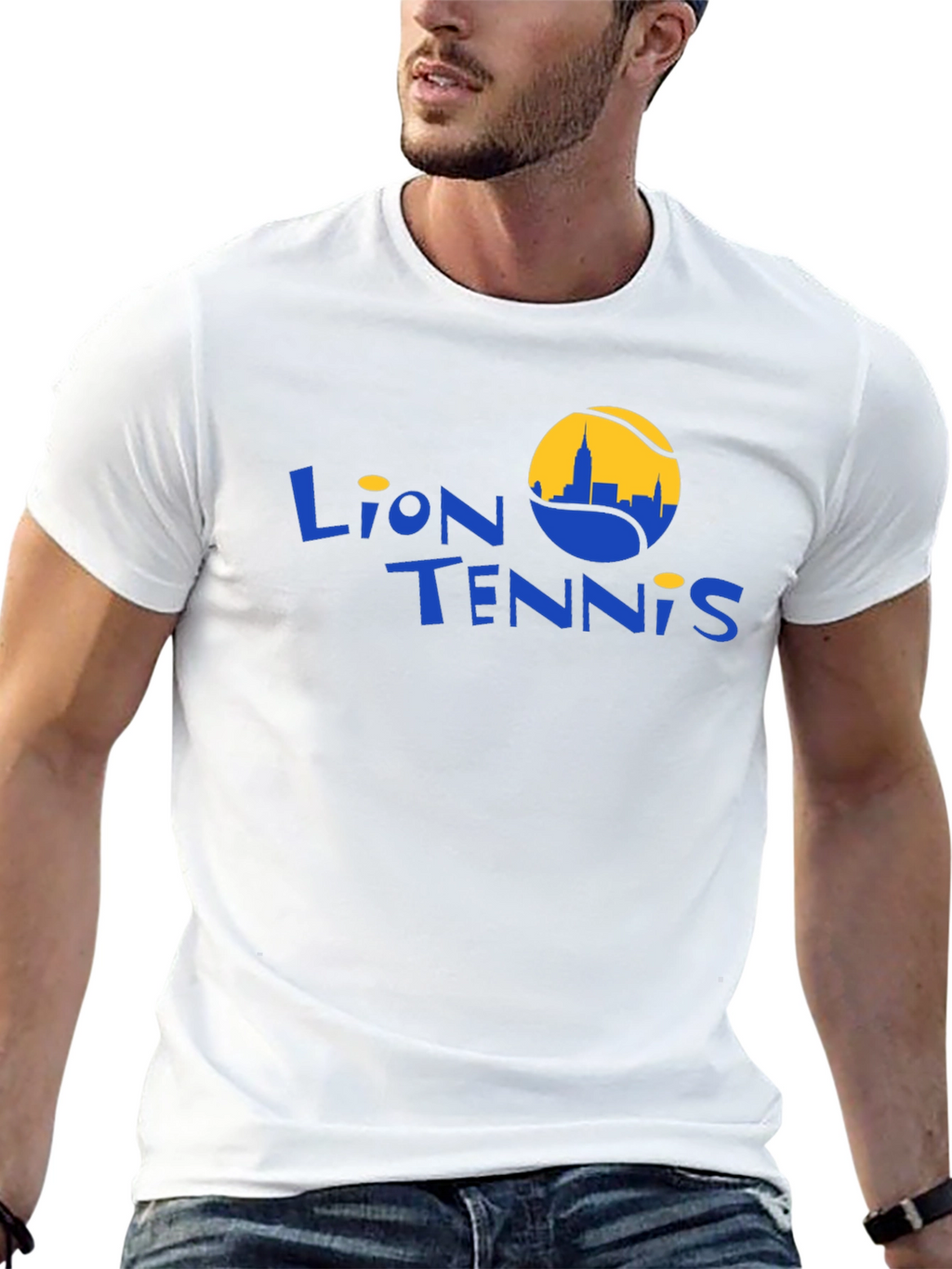 Lion Tennis Black Graphic T-Shirt
