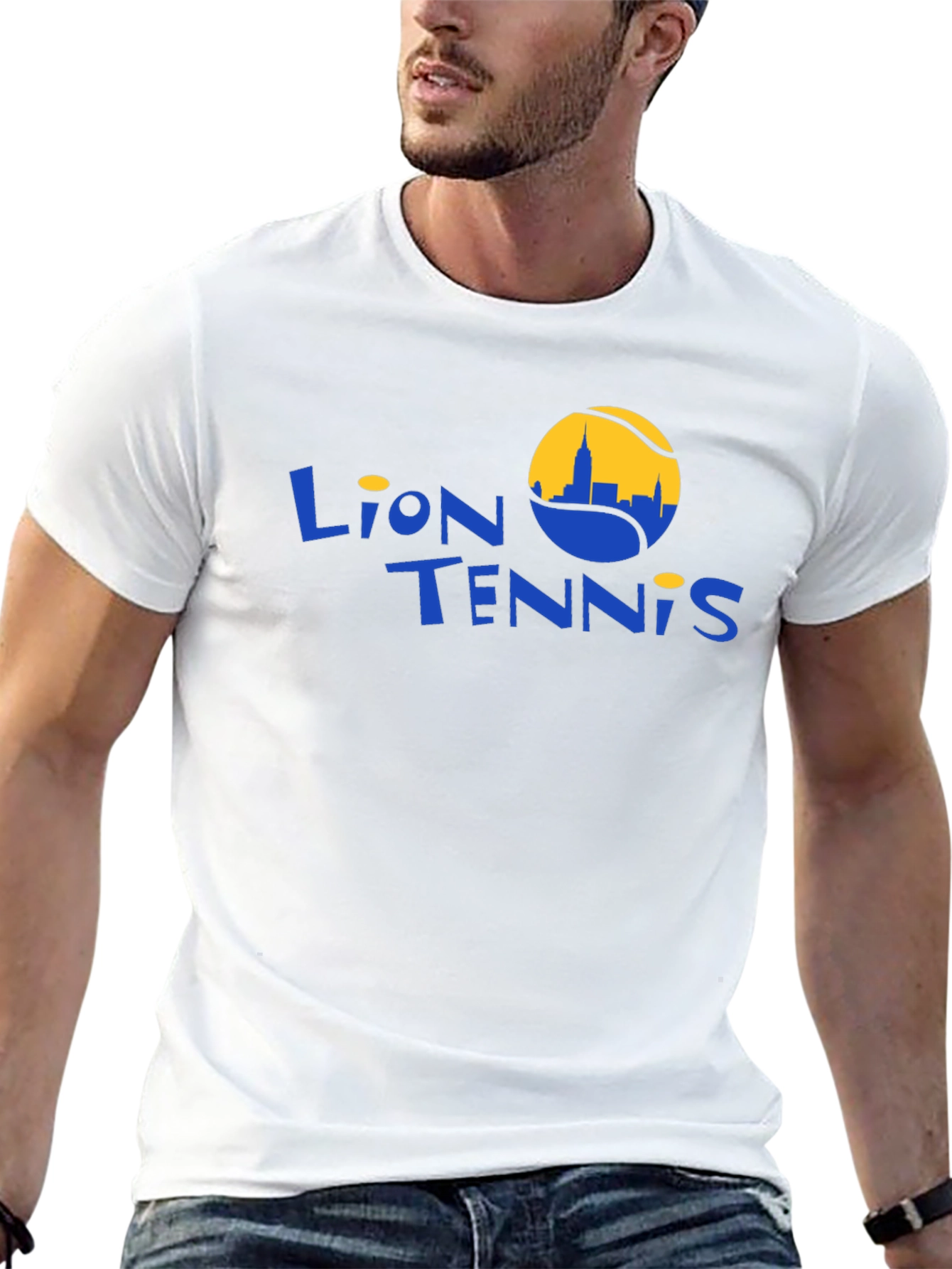 Lion Tennis Black Graphic T-Shirt