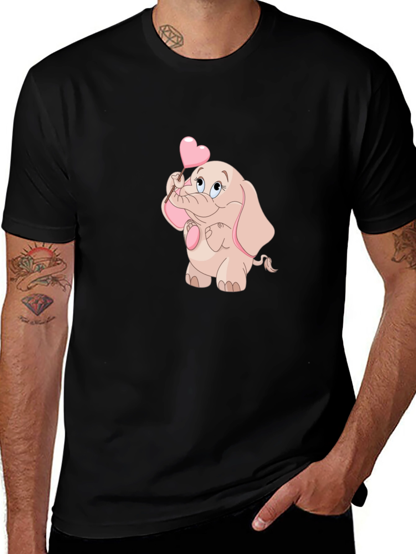 Cute Elephant Holding Heart T-Shirt
