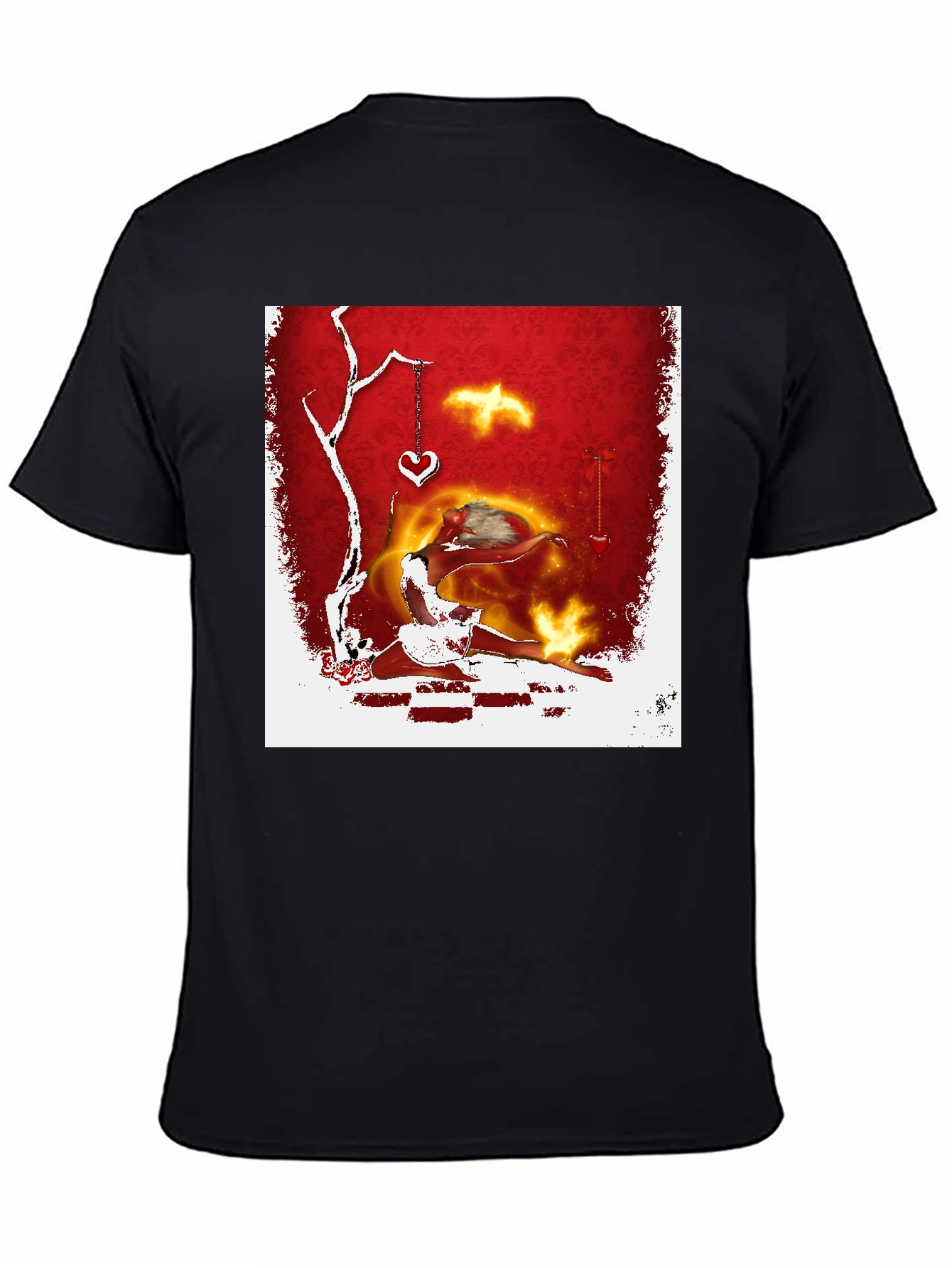 Mystic Dancer Graphic Tee - Soft Black Cotton