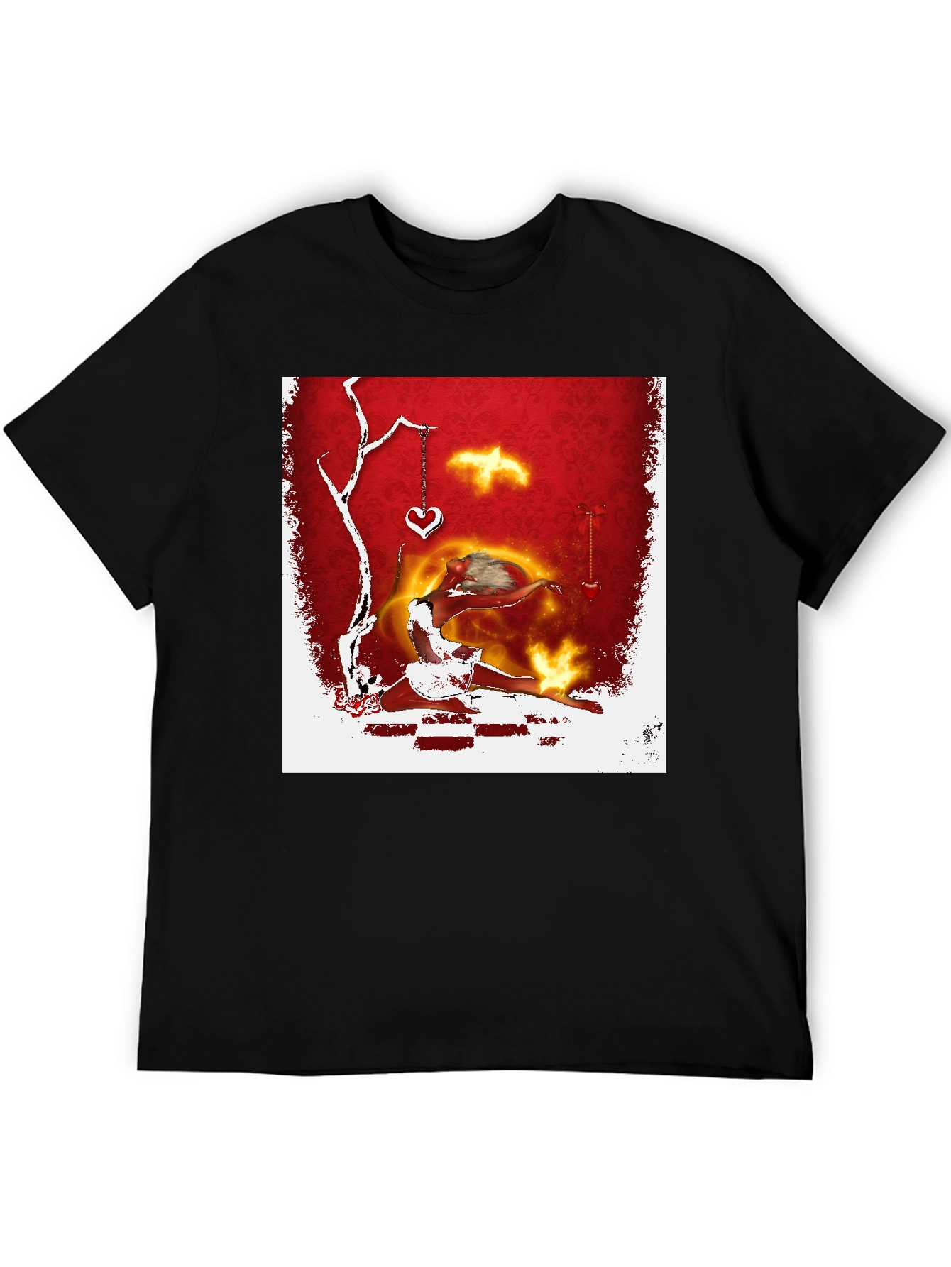 Mystic Dancer Graphic Tee - Soft Black Cotton