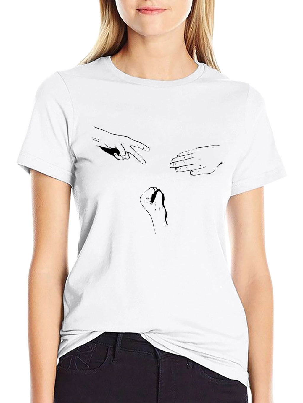 Rock Paper Scissors Graphic Tee - Black
