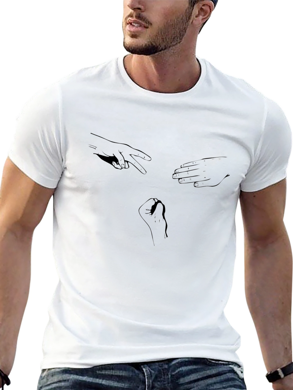 Rock Paper Scissors Graphic Tee - Black