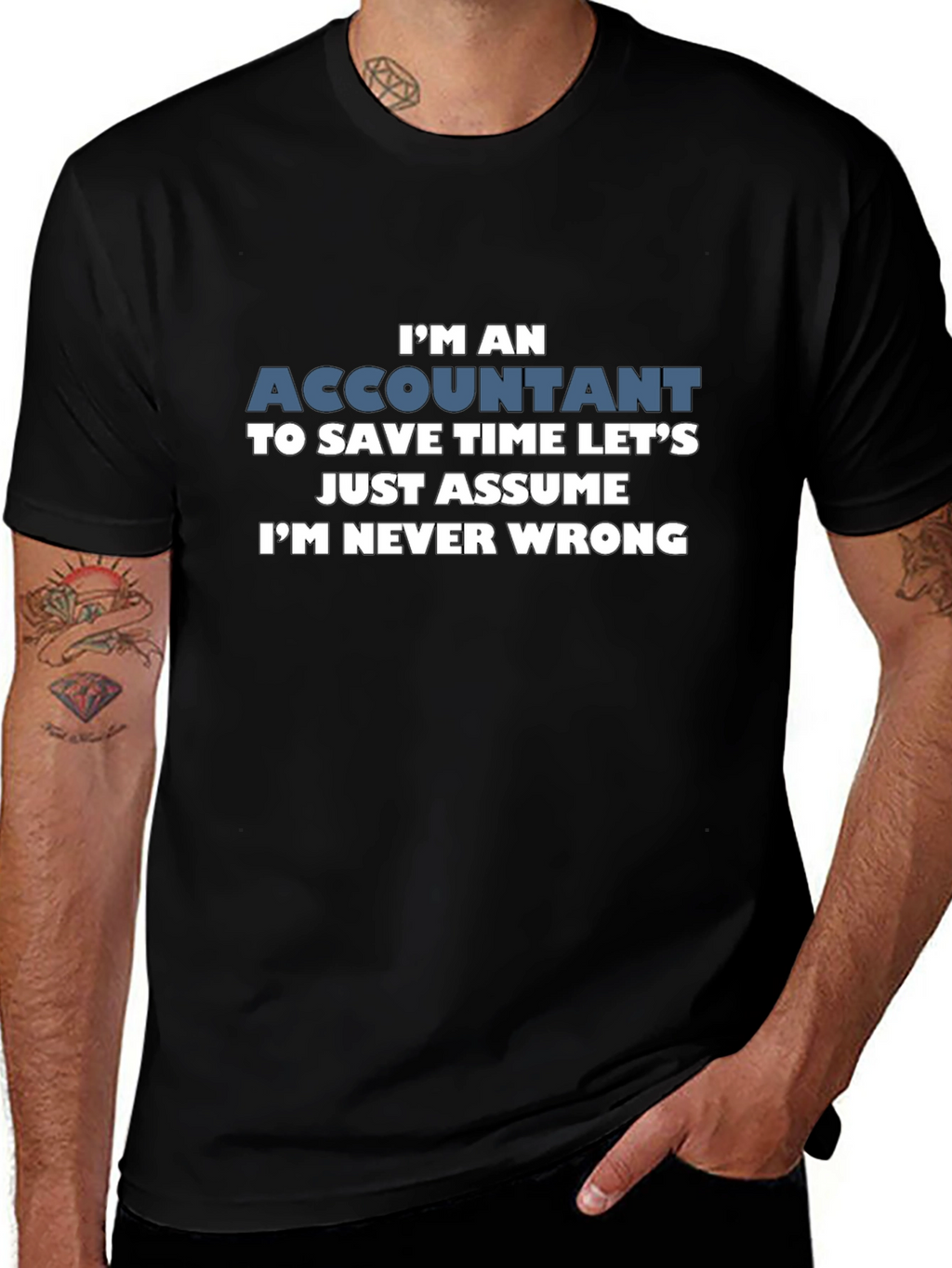 Accountant Im Never Wrong Mens T-Shirt