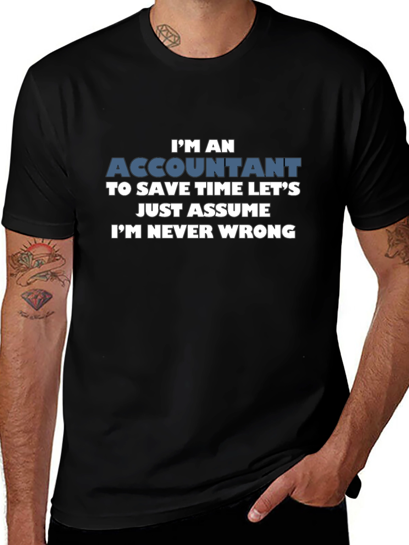 Accountant Im Never Wrong Mens T-Shirt
