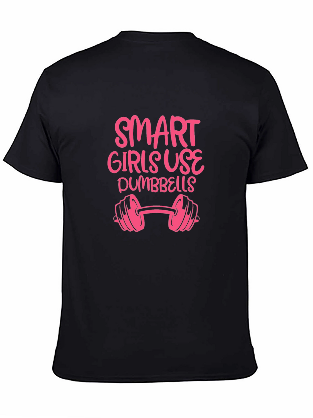 Smart Girls Use Dumbbells Graphic T-Shirt - Black