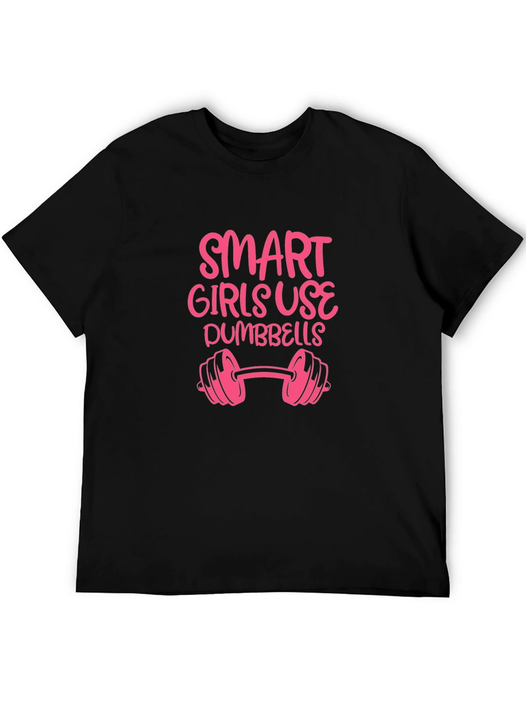 Smart Girls Use Dumbbells Graphic T-Shirt - Black