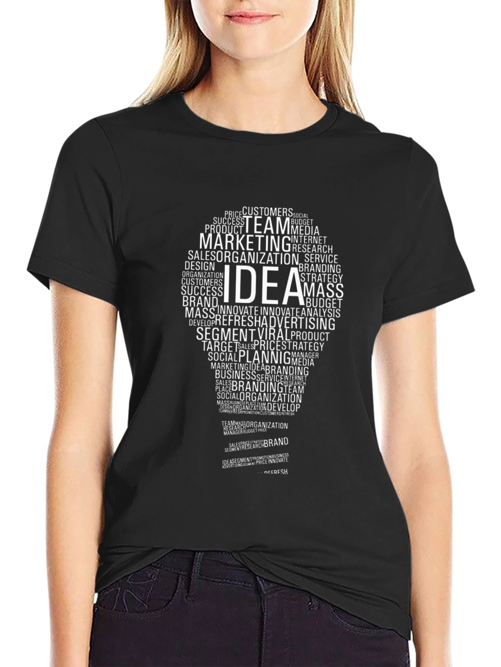 Idea Bulb Word Art T-Shirt