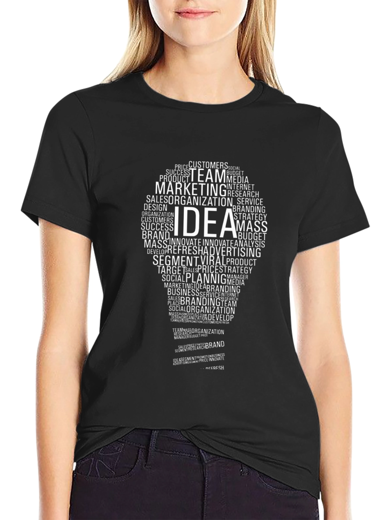 Idea Bulb Word Art T-Shirt
