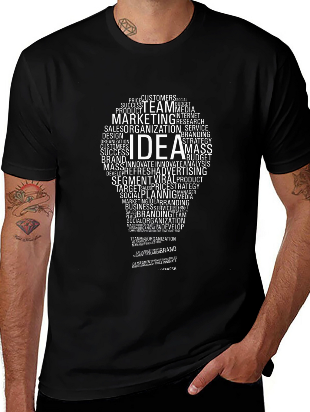 Idea Bulb Word Art T-Shirt