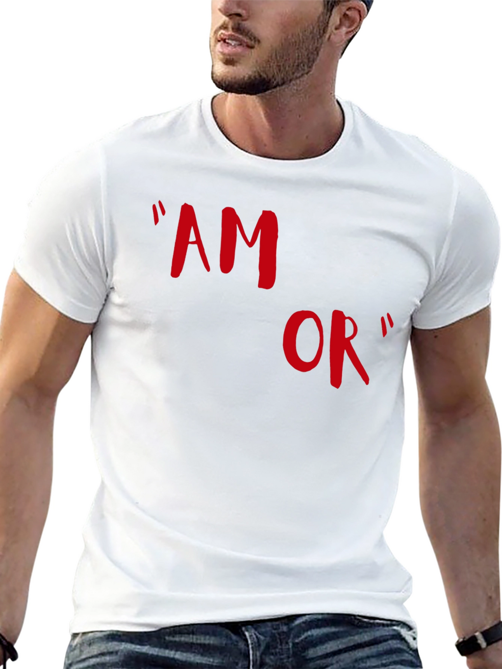 Amor T-Shirt - Stylish Red Graphic Tee