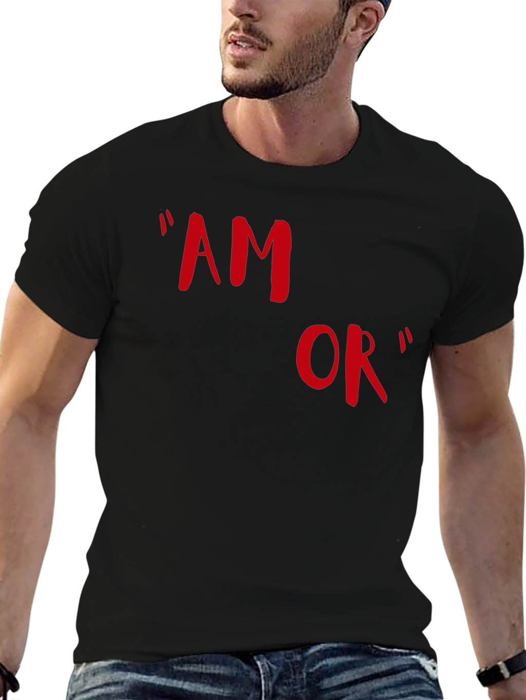 Amor T-Shirt - Stylish Red Graphic Tee