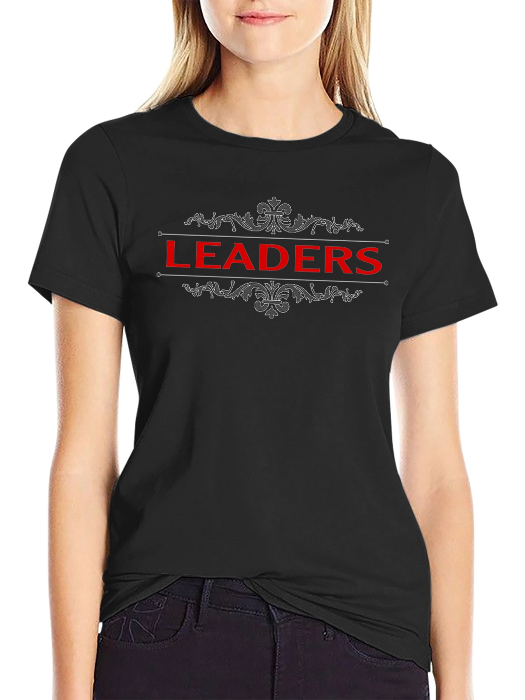 Leaders Graphic T-Shirt - Black Crew Neck Tee