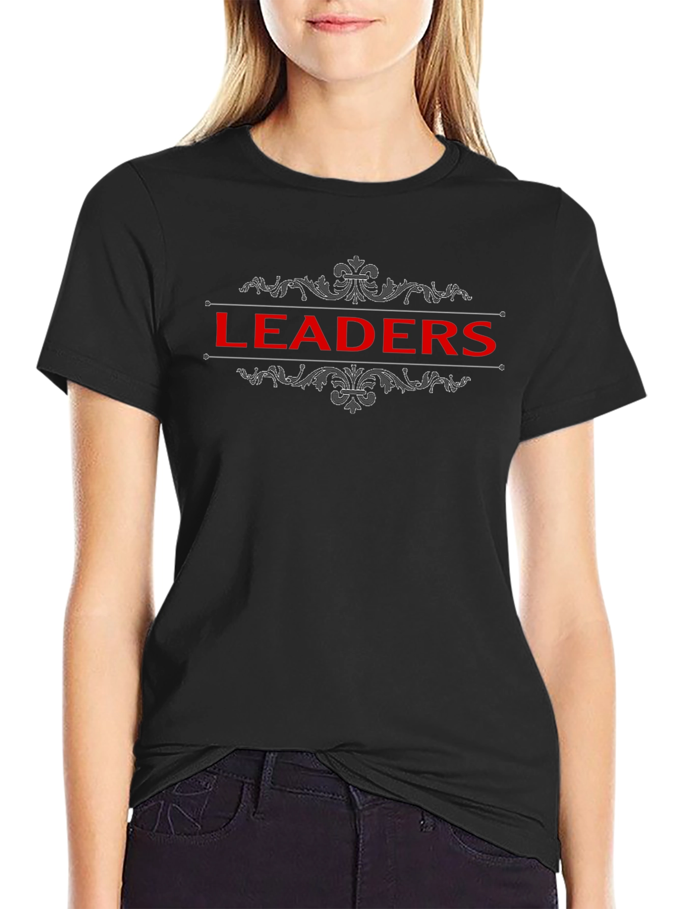 Leaders Graphic T-Shirt - Black Crew Neck Tee