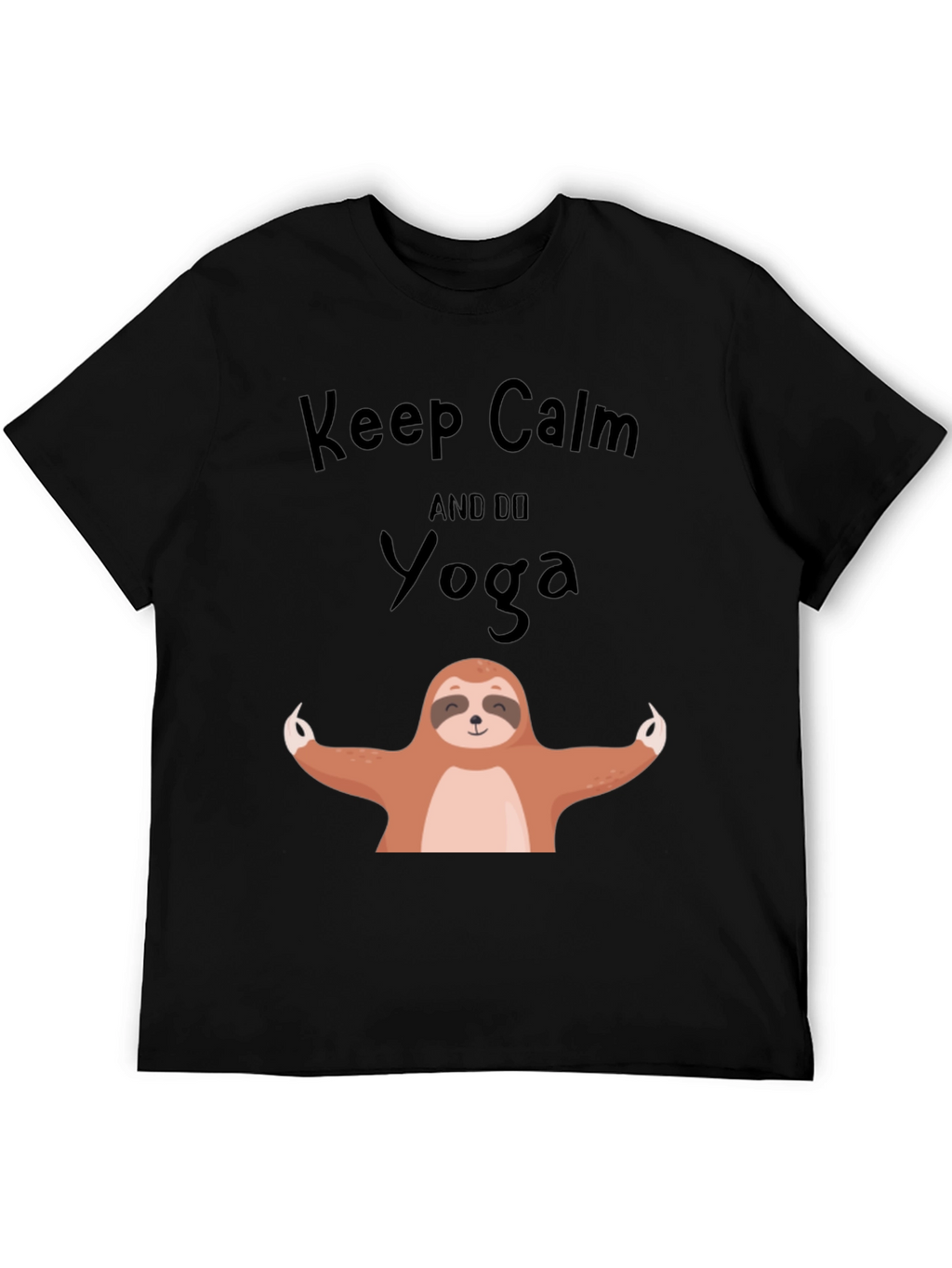 Keep Calm Sloth Yoga Graphic Tee - Black