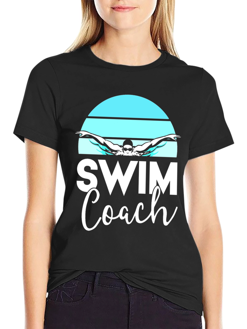 Swim Coach T-Shirt - Butterfly Swimmer Design