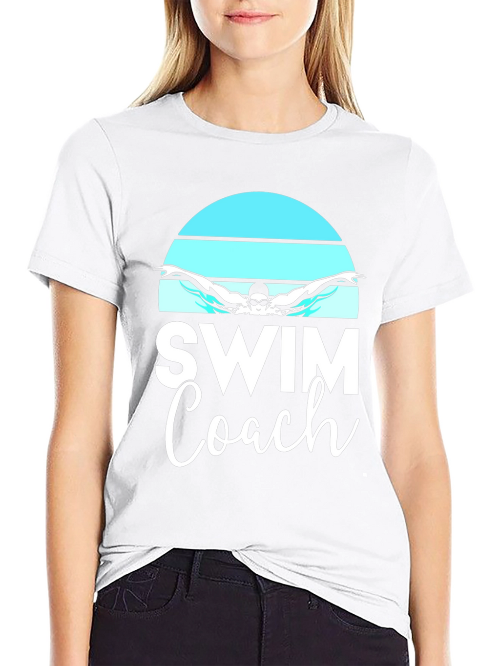 Swim Coach T-Shirt - Butterfly Swimmer Design