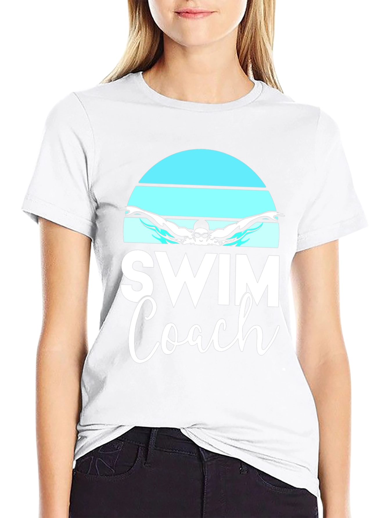 Swim Coach T-Shirt - Butterfly Swimmer Design