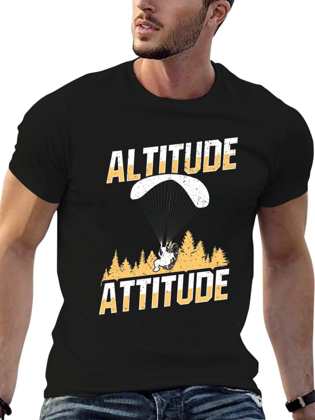 Altitude Attitude Black Graphic T-Shirt