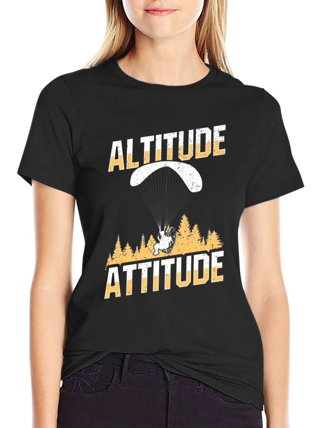 Altitude Attitude Black Graphic T-Shirt