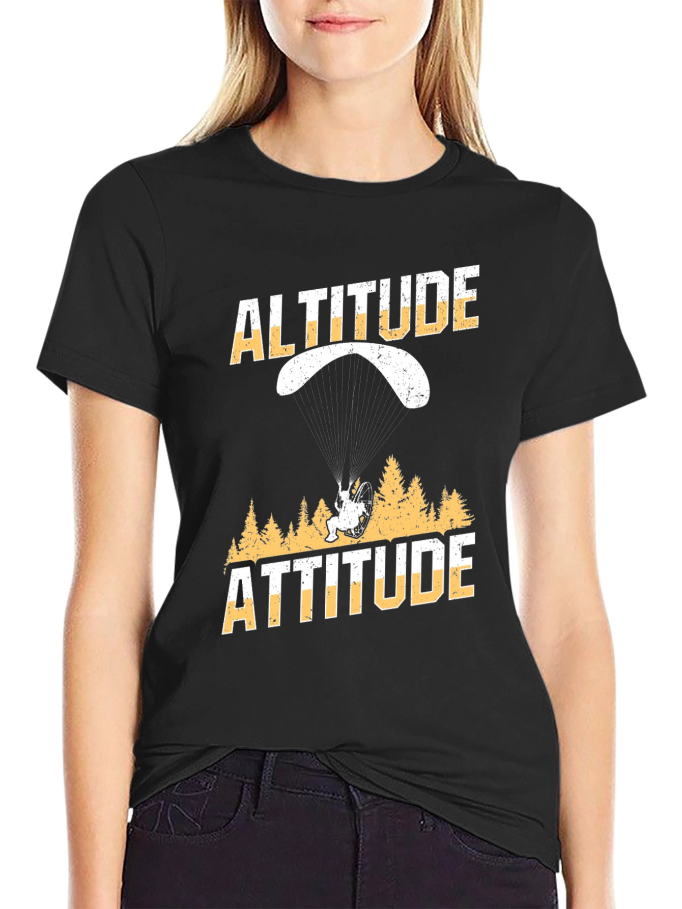 Altitude Attitude Black Graphic T-Shirt